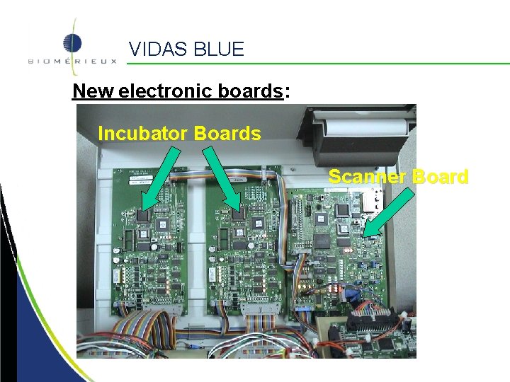 VIDAS BLUE New electronic boards: Incubator Boards Scanner Board VIDAS BLUE New electronic boards: Incubator Boards Scanner Board