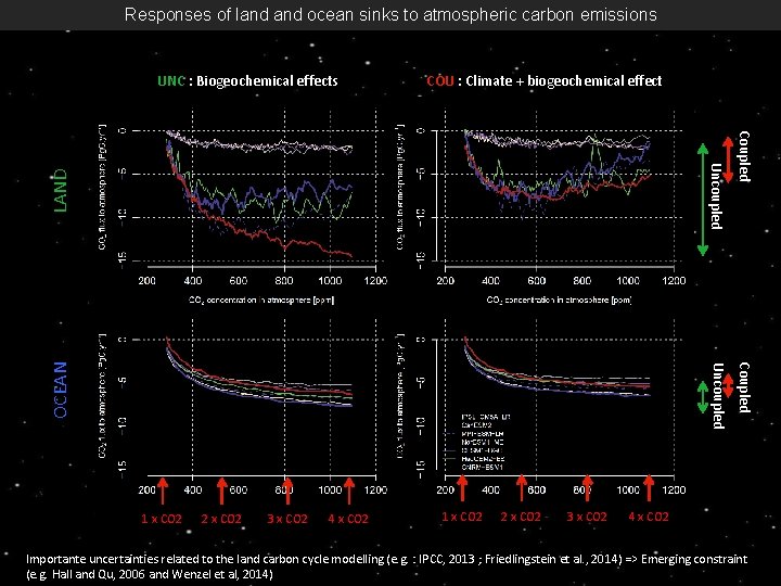 Responses of land ocean sinks to atmospheric carbon emissions UNC : Biogeochemical effects COU