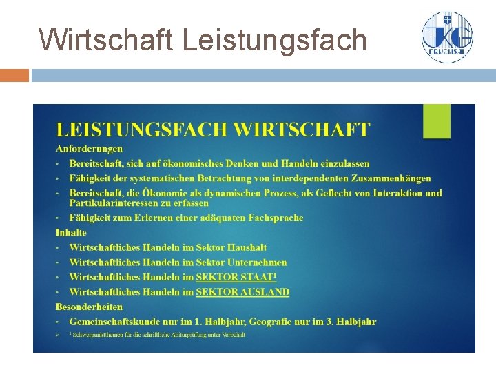 Wirtschaft Leistungsfach 