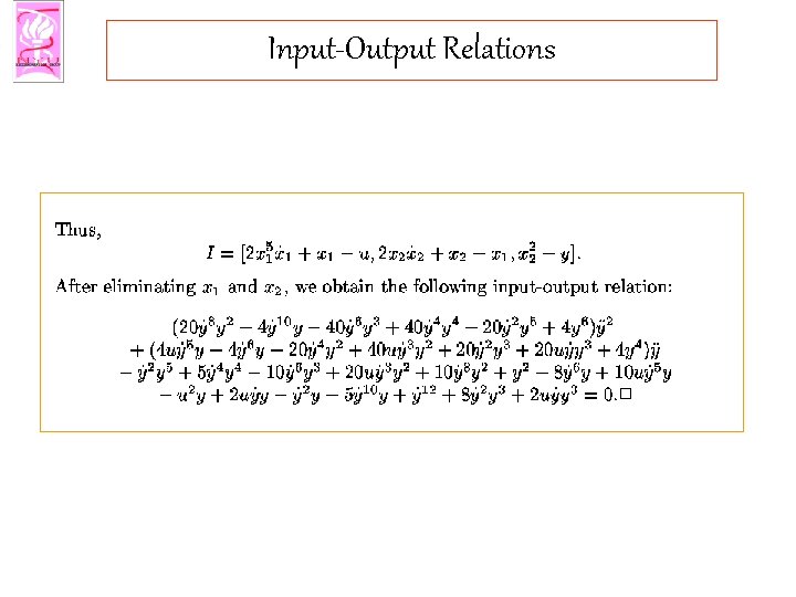 Input-Output Relations 