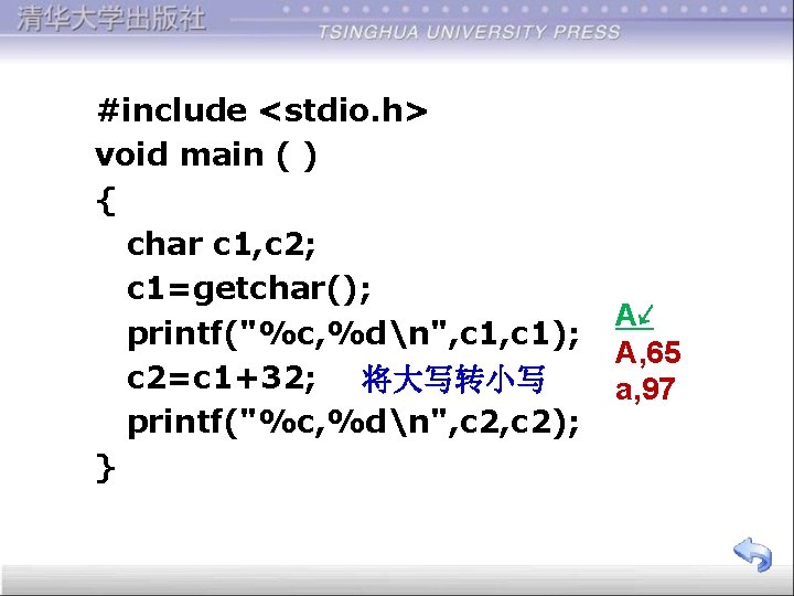 #include <stdio. h> void main ( ) { char c 1, c 2; c