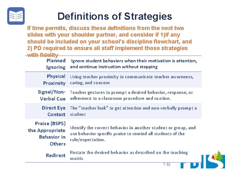 Definitions of Strategies If time permits, discuss these definitions from the next two slides