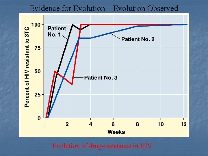 Evidence for Evolution – Evolution Observed Evolution of drug-resistance in HIV. 