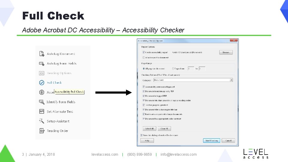 Full Check Adobe Acrobat DC Accessibility – Accessibility Checker 3 | January 4, 2018