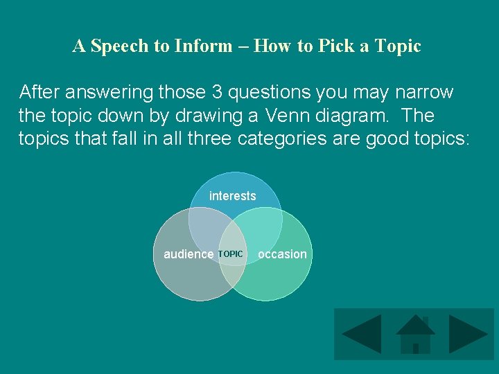 A Speech to Inform – How to Pick a Topic After answering those 3