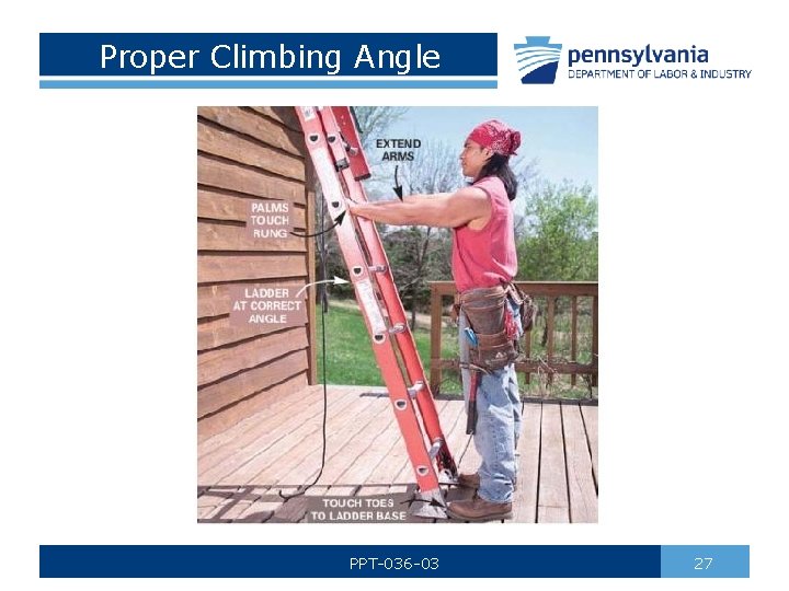 Proper Climbing Angle PPT-036 -03 27 