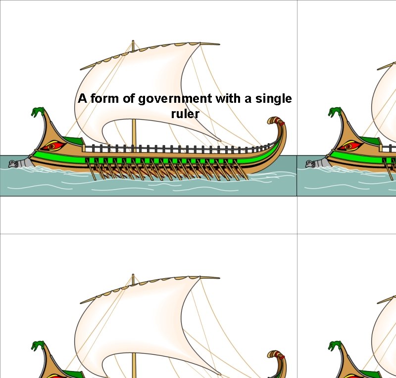 A form of government with a single ruler 