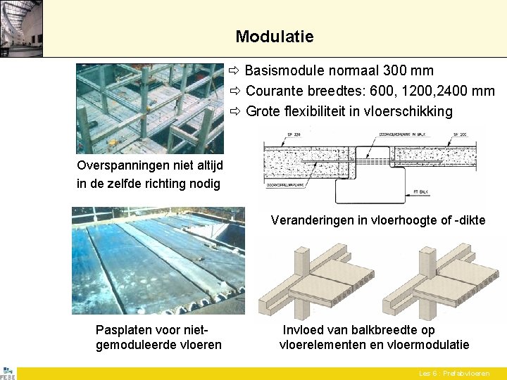 Modulatie Basismodule normaal 300 mm Courante breedtes: 600, 1200, 2400 mm Grote flexibiliteit in Modulatie Basismodule normaal 300 mm Courante breedtes: 600, 1200, 2400 mm Grote flexibiliteit in