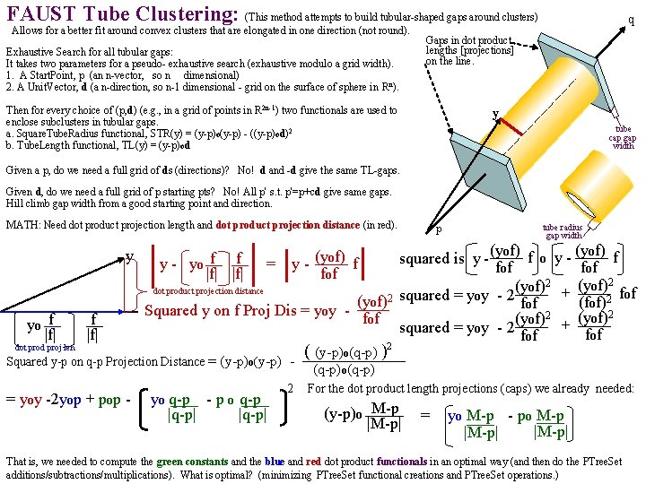 FAUST Tube Clustering: (This method attempts to build tubular-shaped gaps around clusters) Allows for