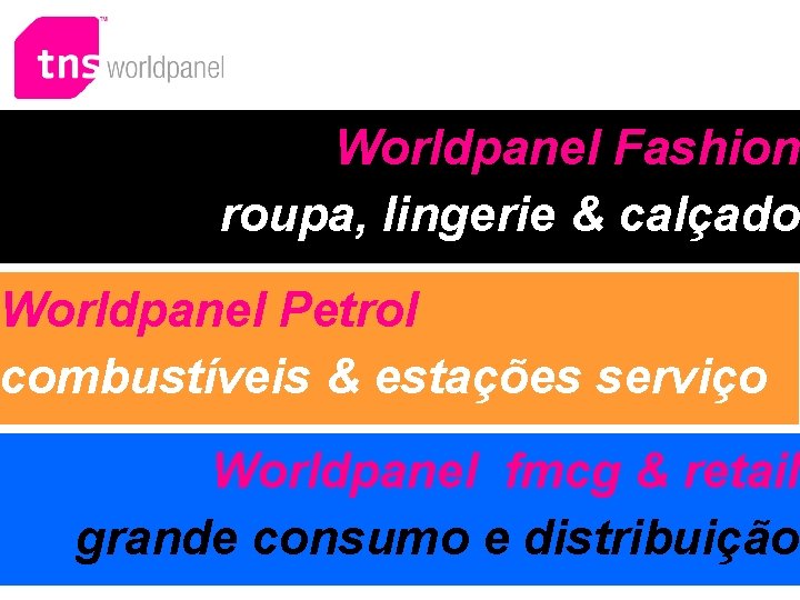 Worldpanel Fashion roupa, lingerie & calçado Worldpanel Petrol combustíveis & estações serviço Worldpanel fmcg