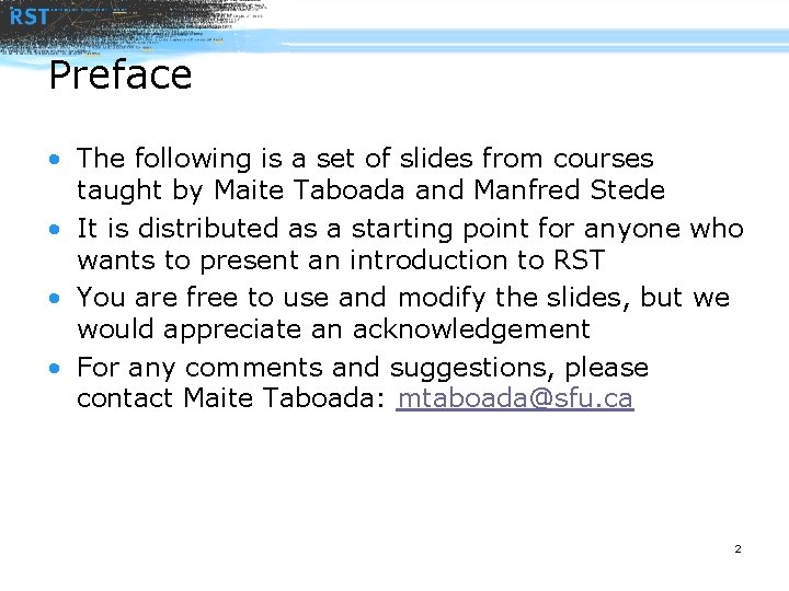 Preface • The following is a set of slides from courses taught by Maite