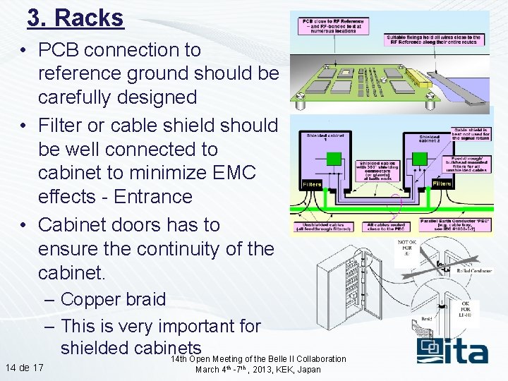 3. Racks • PCB connection to reference ground should be carefully designed • Filter