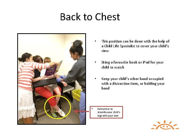 Back to Chest • • This position can be done with the help of