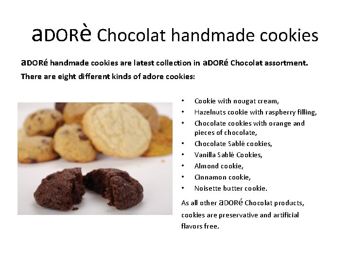 a. DORè Chocolat handmade cookies a. DORé handmade cookies are latest collection in a.