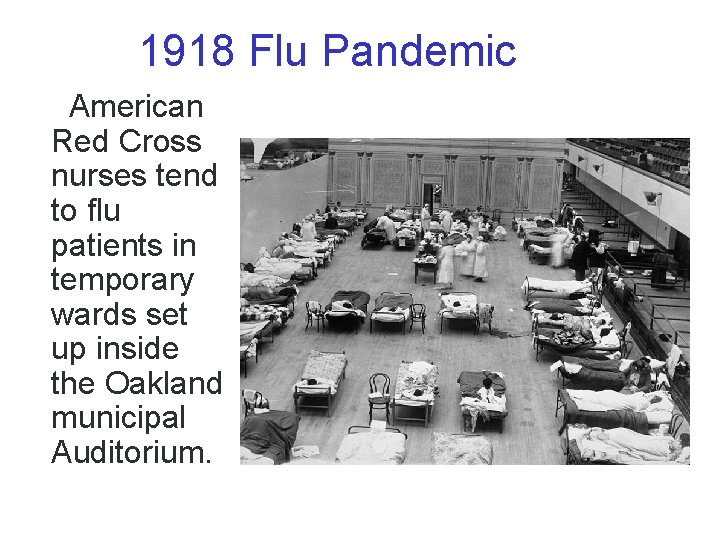 1918 Flu Pandemic American Red Cross nurses tend to flu patients in temporary wards