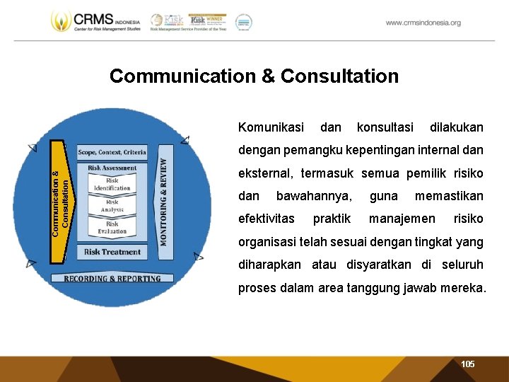 Communication & Consultation dan konsultasi dilakukan dengan pemangku kepentingan internal dan Communication & Consultation