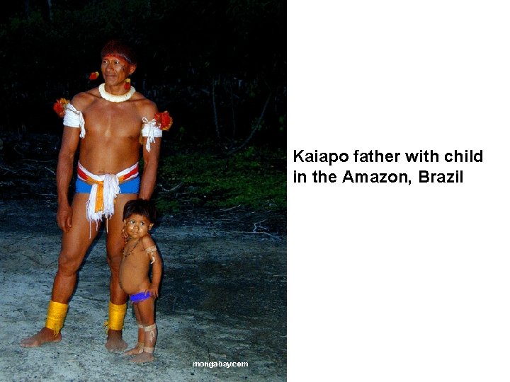 Kaiapo father with child in the Amazon, Brazil 