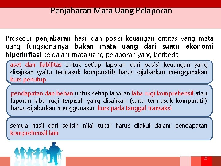Penjabaran Mata Uang Pelaporan Prosedur penjabaran hasil dan posisi keuangan entitas yang mata uang