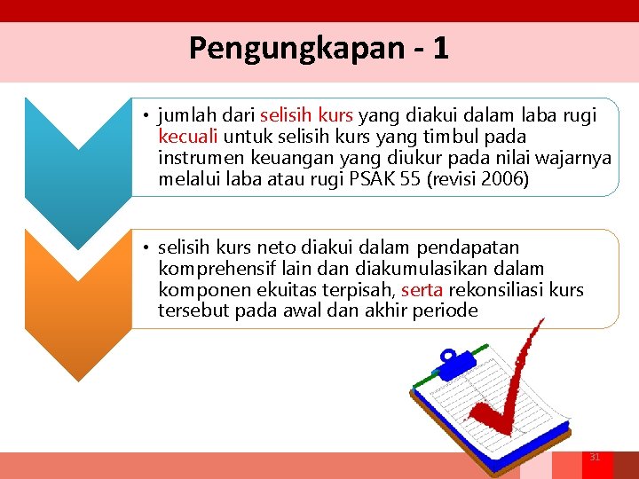 Pengungkapan - 1 • jumlah dari selisih kurs yang diakui dalam laba rugi kecuali
