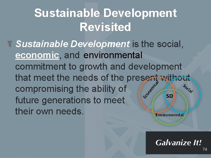 Sustainable Development Revisited Sustainable Development is the social, economic, and environmental commitment to growth