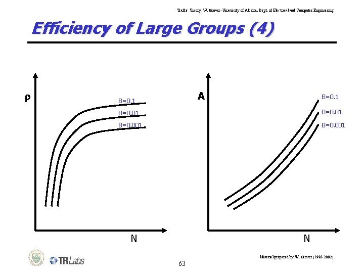 Traffic Theory, W. Grover–University of Alberta, Dept. of Electrical and Computer Engineering Efficiency of