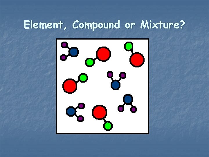 Element, Compound or Mixture? 