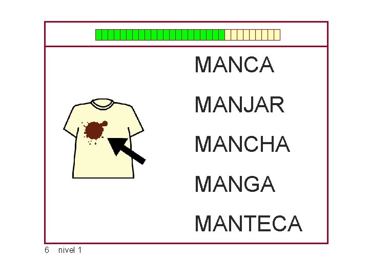 MANCA MANJAR MANCHA MANGA MANTECA 6 nivel 1 