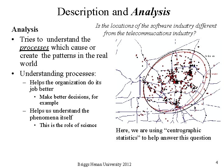 Description and Analysis Is the locations of the software industry different Analysis from the