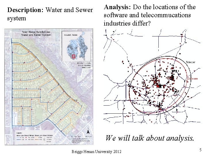 Description: Water and Sewer system Analysis: Do the locations of the software and telecommucations