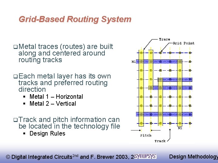 Grid-Based Routing System q Metal traces (routes) are built along and centered around routing