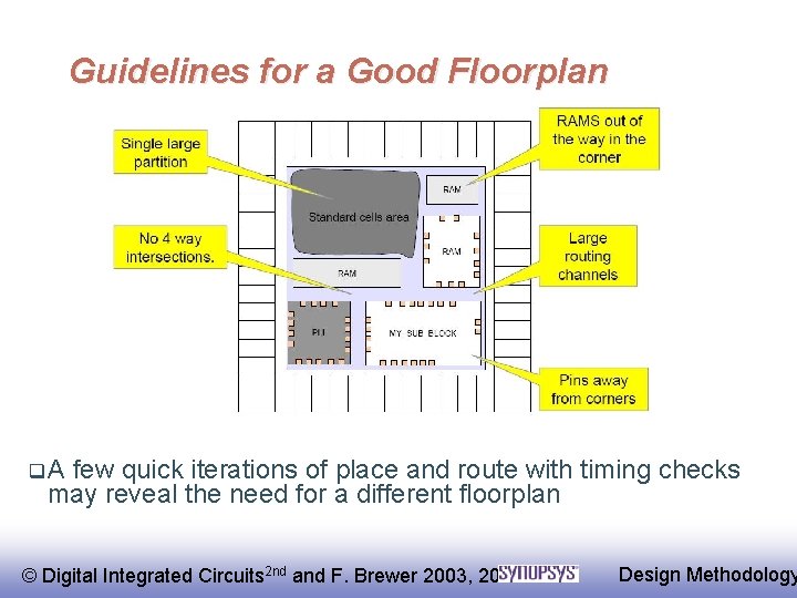 Guidelines for a Good Floorplan q. A few quick iterations of place and route