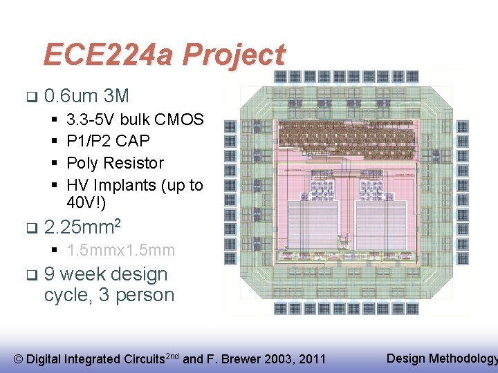 ECE 224 a Project q 0. 6 um 3 M § § q 3.