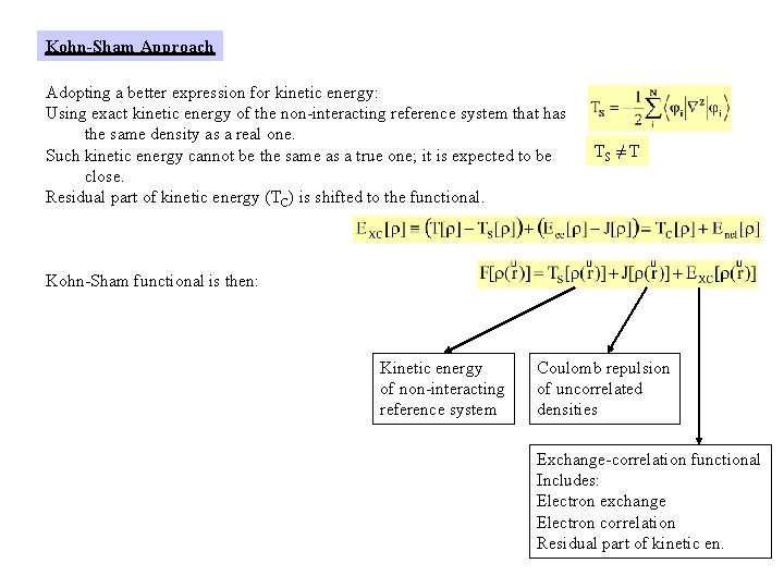 Kohn-Sham Approach Adopting a better expression for kinetic energy: Using exact kinetic energy of Kohn-Sham Approach Adopting a better expression for kinetic energy: Using exact kinetic energy of