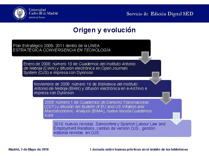Origen y evolución Plan Estratégico 2008 - 2011 dentro de la LÍNEA ESTRATÉGICA CONVERGENCIA