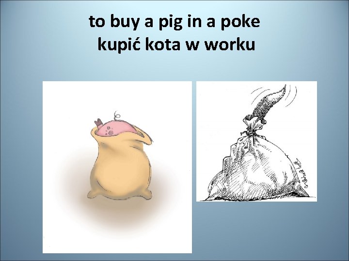 to buy a pig in a poke kupić kota w worku 