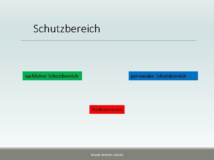 Schutzbereich sachlicher Schutzbereich personaler Schutzbereich Konkurrenzen ROLAND HOHEISEL-GRULER 
