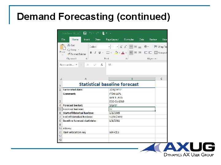 Demand Forecasting (continued) 