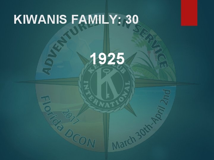 KIWANIS FAMILY: 30 1925 