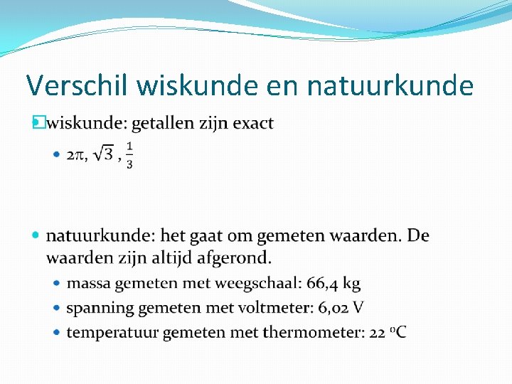 Verschil wiskunde en natuurkunde � 