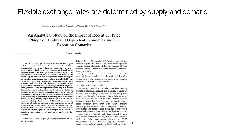 Flexible exchange rates are determined by supply and demand . 