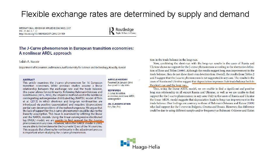 Flexible exchange rates are determined by supply and demand . 