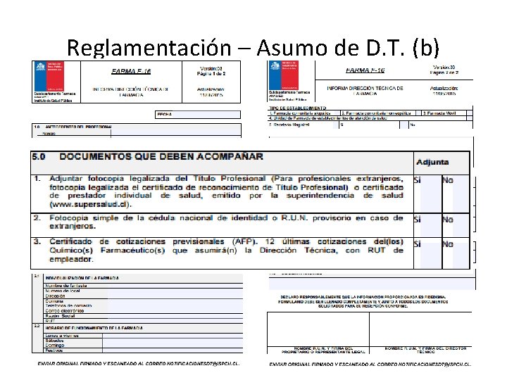 Reglamentación – Asumo de D. T. (b) 