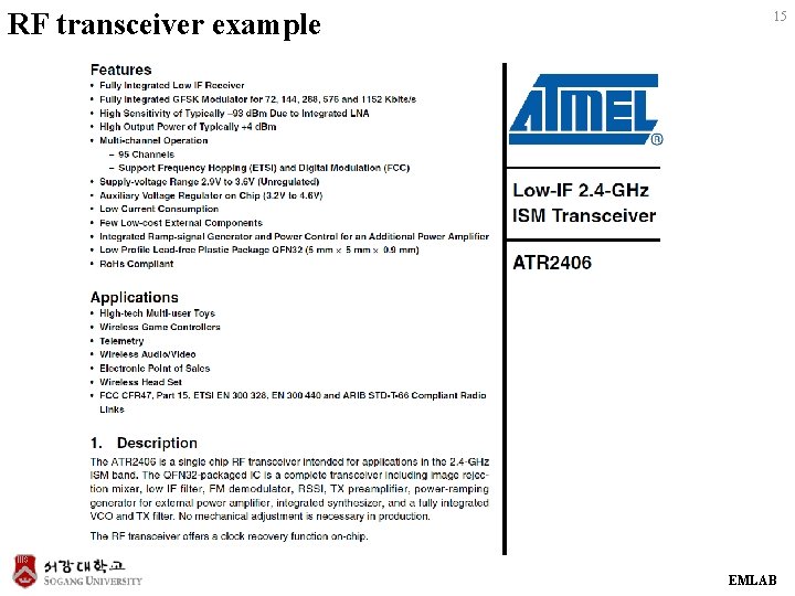 RF transceiver example 15 EMLAB 