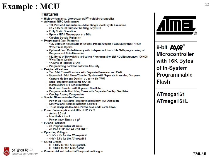 Example : MCU 32 EMLAB Example : MCU 32 EMLAB