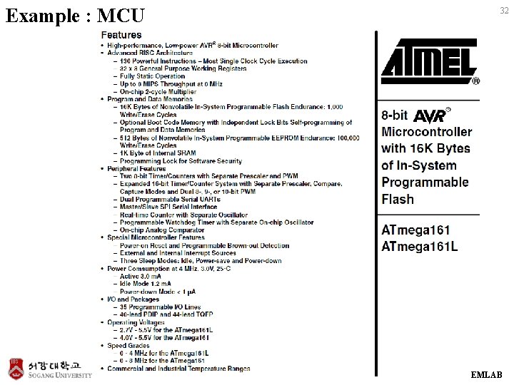 Example : MCU 32 EMLAB 