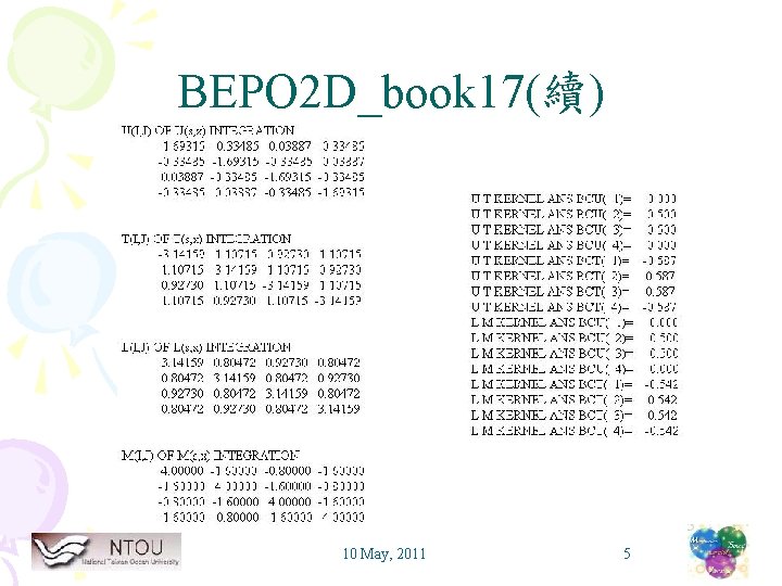 BEPO 2 D_book 17(續) 10 May, 2011 5 