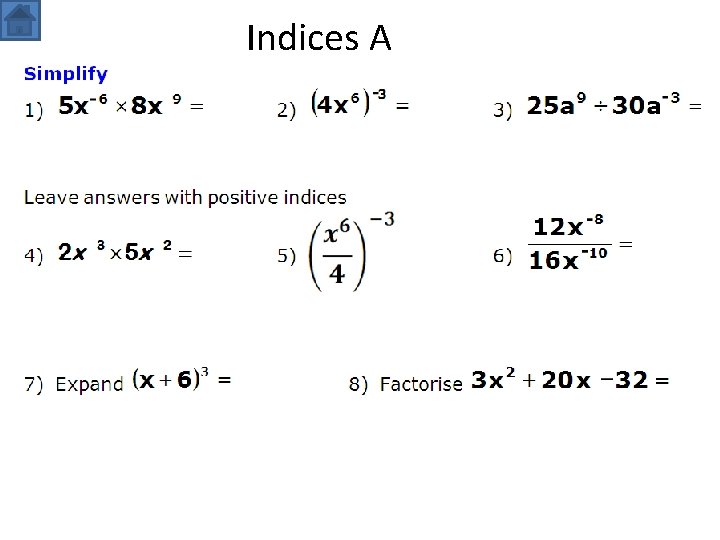Indices A 