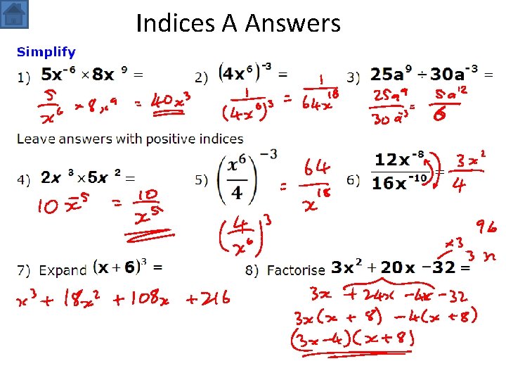 Indices A Answers 