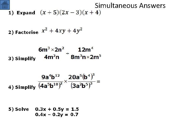 Simultaneous Answers 