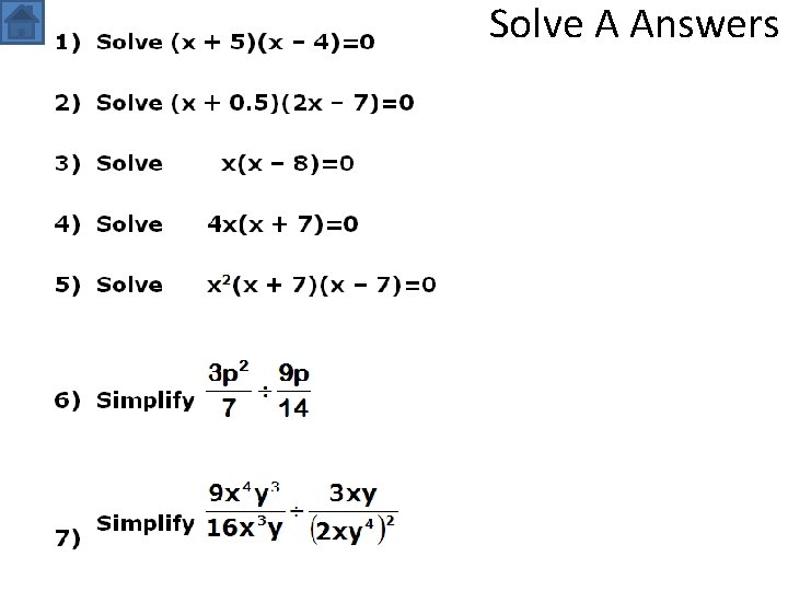 Solve A Answers 